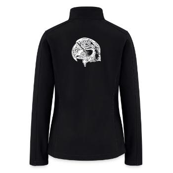 Parrot Portrait Vintage Bird Head Drawing - Women’s Soft Shell Jacket - black - Back