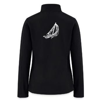 Sleek Sailing Boat With Sails - Women’s Soft Shell Jacket - black - Back