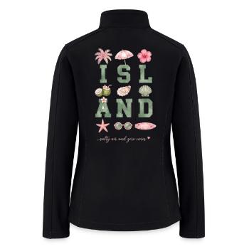 Pink Island Salty Air Summer Beach Graphic - Women’s Soft Shell Jacket - black - Back