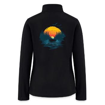 Sunset Silhouette With Pine Trees - Women’s Soft Shell Jacket - black - Back