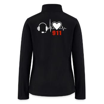 Heartbeat 911 Dispatcher Headset Love - Women’s Soft Shell Jacket - black - Back