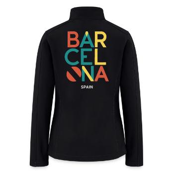 Barcelona Souvenir Spain Colorful Letters - Women’s Soft Shell Jacket - black - Back