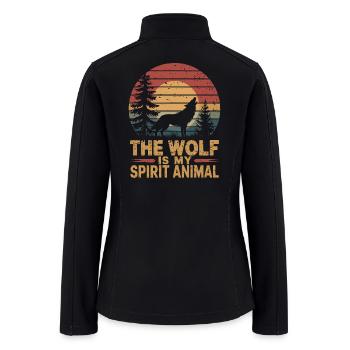 The Wolf Is My Spirit Animal Howling Wolf - Women’s Soft Shell Jacket - black - Back
