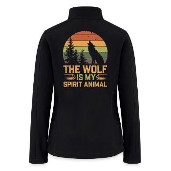 The Wolf Is My Spirit Animal Howling Wolf - Women’s Soft Shell Jacket - black - Back