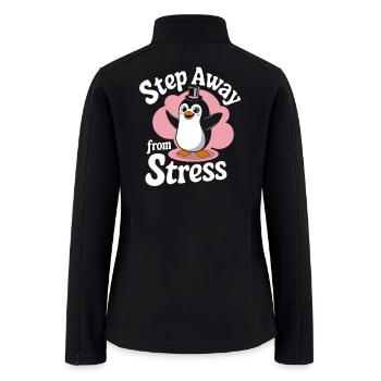 Mindfulness Penguin: Step Away from Stress - Women’s Soft Shell Jacket - black - Back