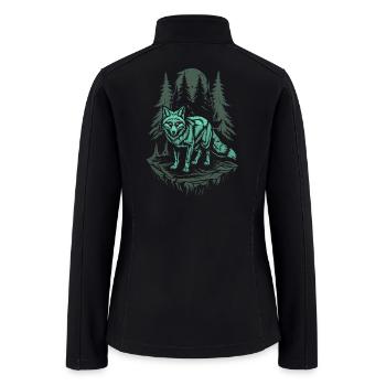 Dark Cottagecore Wolf Under Moonlight - Women’s Soft Shell Jacket - black - Back