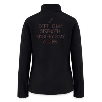 Scorpio Zodiac: Depth Is My Strength, Mystery Is - Women’s Soft Shell Jacket - black - Back