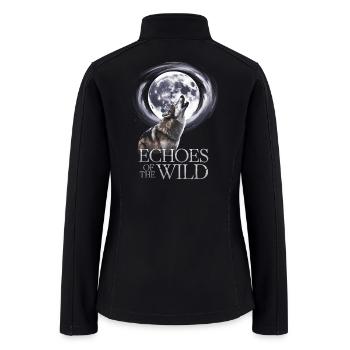 Echoes Of The Wild Howling Wolf Moon Art - Women’s Soft Shell Jacket - black - Back