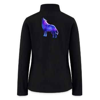 Galactic Howl Cosmic Wolf - Women’s Soft Shell Jacket - black - Back