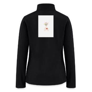 Floral Heart Bloom Portrait - Women’s Soft Shell Jacket - black - Back
