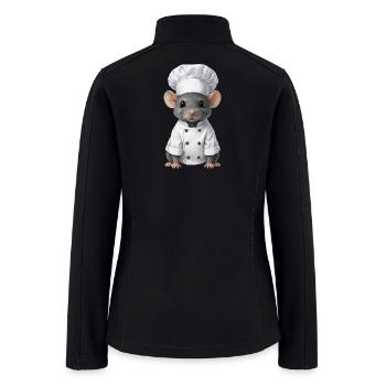 Cute rat cook restaurant food waiter - Women’s Soft Shell Jacket - black - Back