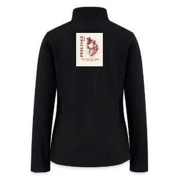 "Heart of Comfort and Love" - Women’s Soft Shell Jacket - black - Back