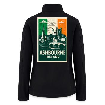 Irish Villagescape with Castle and Church - Women’s Soft Shell Jacket - black - Back