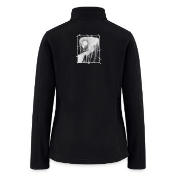 Skull Silhouette with Flowing Hair - Women’s Soft Shell Jacket - black - Back
