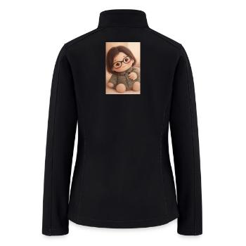 Cozy Glasses Plush Doll - Women’s Soft Shell Jacket - black - Back