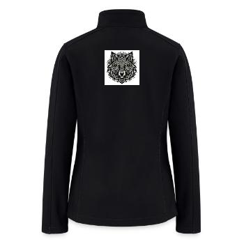 Intricate Tribal Wolf Design - Women’s Soft Shell Jacket - black - Back