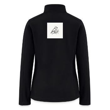 Bird Lineart on Branch - Women’s Soft Shell Jacket - black - Back