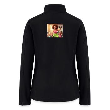 Strong Mom & Little Champs - Women’s Soft Shell Jacket - black - Back