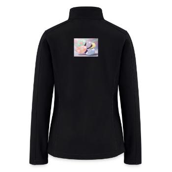 Pastel Mandala Vinyl Orbs - Women’s Soft Shell Jacket - black - Back