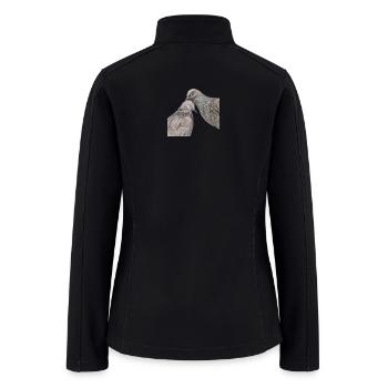 Tender Doves Touching Beaks - Women’s Soft Shell Jacket - black - Back