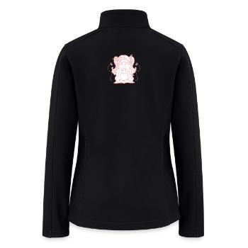 Anxious Reader Pink Line Art - Women’s Soft Shell Jacket - black - Back