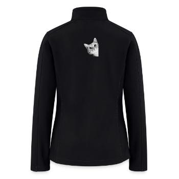 Curious Kitten Mono Sketch - Women’s Soft Shell Jacket - black - Back