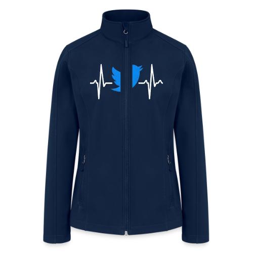 Social Media Heartbeat Blue Bird Graphic - Women’s Soft Shell Jacket