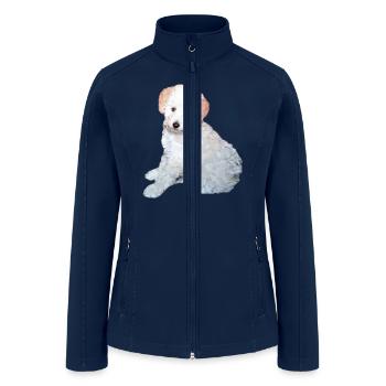 Precious Poodle pup - Women’s Soft Shell Jacket - navy - Front