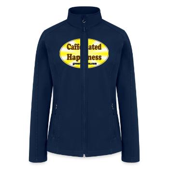 Grouchy John Caffeinated Happiness Oval - Women’s Soft Shell Jacket - navy - Front