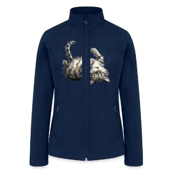 Funny Cat - Women’s Soft Shell Jacket - navy - Front