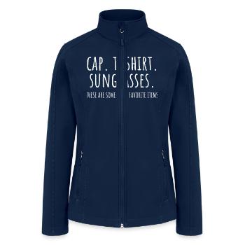 Cap. T-shirt. Sunglasses - Favorite Items - Women’s Soft Shell Jacket - navy - Front