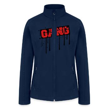 Gang Graffiti Stamp Logo - Women’s Soft Shell Jacket - navy - Front