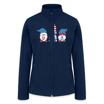 Gnomes Patriotic America USA Flag 4th of July Gift - Women’s Soft Shell Jacket - navy - Front