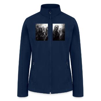 A Gripping Sketch of the Zombie Apocalypse - Women’s Soft Shell Jacket - navy - Front
