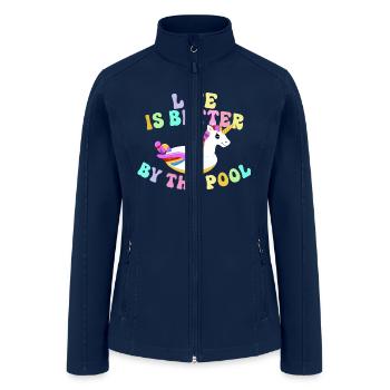 life is better by the pool - Women’s Soft Shell Jacket - navy - Front