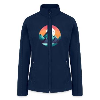 Mountain Moon Landscape - Women’s Soft Shell Jacket - navy - Front