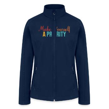 Make Yourself A Priority Apparel - Women’s Soft Shell Jacket - navy - Front