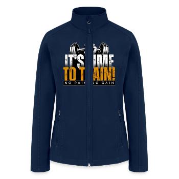 Fitness No Pain No Gain - Women’s Soft Shell Jacket - navy - Front