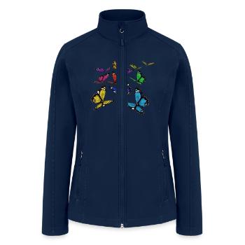 Butterfly Color Cethosia cyane, ,Flying Butterfly, - Women’s Soft Shell Jacket - navy - Front