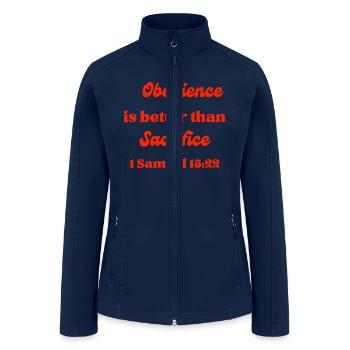 1 Samuel 15:22 Red - Women’s Soft Shell Jacket - navy - Front