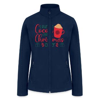 I run on cocoa and christmas cheer - Women’s Soft Shell Jacket - navy - Front