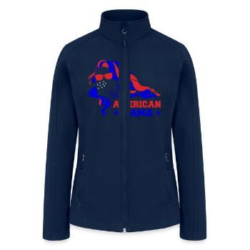 American Mama USA Flag 4th of July Gift Ideas - Women’s Soft Shell Jacket - navy - Front
