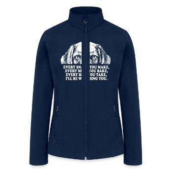 Dog Watching Snack Meal Bite - Women’s Soft Shell Jacket - navy - Front