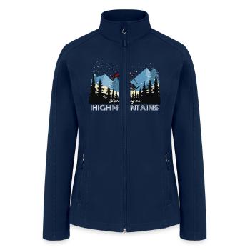 snow skiing on high mountains 2 - Women’s Soft Shell Jacket - navy - Front