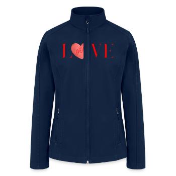Heart Love mom - Women’s Soft Shell Jacket - navy - Front