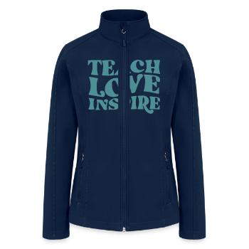 teach love inspire - Women’s Soft Shell Jacket - navy - Front