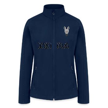 Zebra face black and white striped - Women’s Soft Shell Jacket - navy - Front