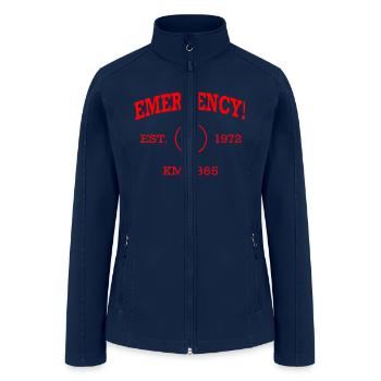 EMERGENCY Athletic Distressed Logo - Women’s Soft Shell Jacket - navy - Front