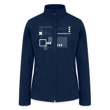 retro gamer geometric design - Women’s Soft Shell Jacket - navy - Front
