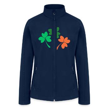 Shamrock design - Women’s Soft Shell Jacket - navy - Front